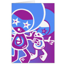 Disco Mascot Greeting Cards