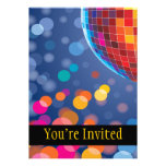 Disco Party Time Rainbow Lights Custom Invites
