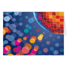 Disco Party Time Rainbow Lights Greeting Card