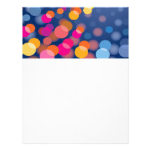 Disco Party Time Rainbow Lights Letterhead Template