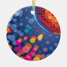 Disco Party Time Rainbow Lights Christmas Tree Ornaments