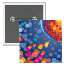 Disco Party Time Rainbow Lights Pin