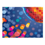 Disco Party Time Rainbow Lights Post Card