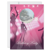 Disco Retro Birthday Party Invitation