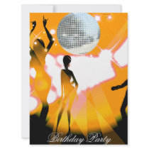 Disco Retro Birthday Party Invitation