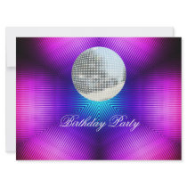 Disco Retro Birthday Party Invitation