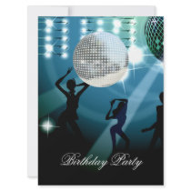 Disco Retro Birthday Party Invitation