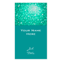 Disco Tiles Aqua business card top