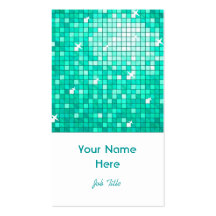 Disco Tiles Aqua business card white portrait