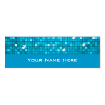 Disco Tiles Blue business card skinny