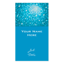 Disco Tiles Blue business card top