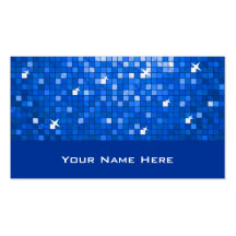 Disco Tiles Dark Blue business card