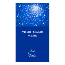 Disco Tiles Dark Blue business card top