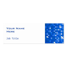 Disco Tiles Dark Blue side skinny white Business Card Templates
