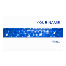 Disco Tiles Dark Blue tile stripe white Business Card Templates