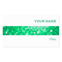 Disco Tiles Jade business card tile stripe white