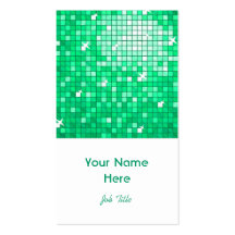 Disco Tiles Jade business card white portrait