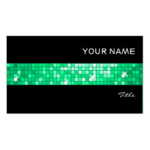 Disco Tiles Jade tile stripe black Business Card Templates