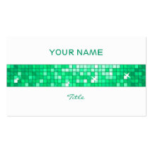 Disco Tiles Jade tile stripe white back Business Cards