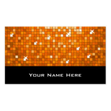 Disco Tiles Orange business card black