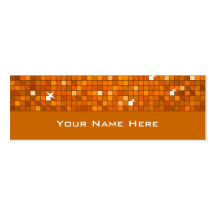 Disco Tiles Orange business card skinny