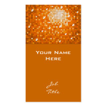 Disco Tiles Orange business card top