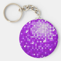 Disco Tiles Purple keychain round