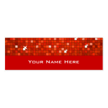 Disco Tiles Red business card skinny