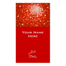 Disco Tiles Red business card top