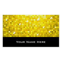 Disco Tiles Yellow business card black