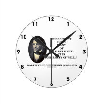 Discontent Is The Want Of Self-Reliance Emerson Wall Clock