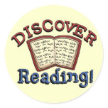 Discover Reading Tshirts and Gifts Round Stickers