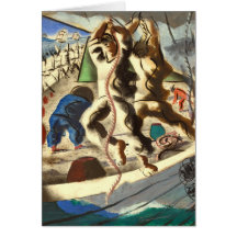 Discovering Land Sketch 1941 Greeting Cards