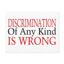 Discrimination Is Wrong Postcard