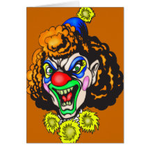 Disgusting Evil Clown Greeting Card