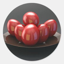 dish of eggs round stickers