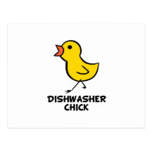 Dishwasher Chick Post Card