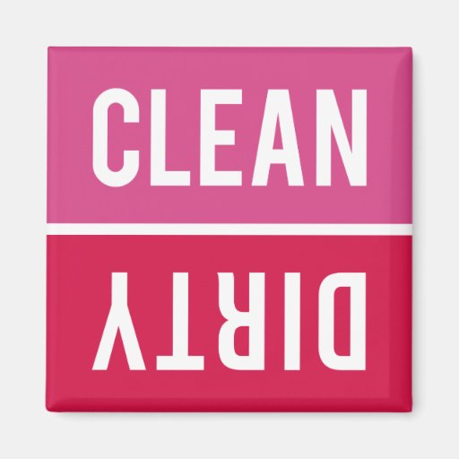 Dishwasher Magnet CLEAN | DIRTY - Pink Red