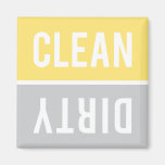 Dishwasher Magnet CLEAN | DIRTY - Yellow Grey