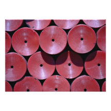 Disques rouges invitations personnalisées