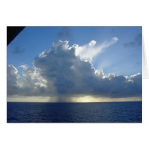 Distant Rain At Sea Greeting Cards