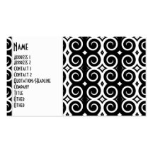 Distinctive Black Swirls (on White) Business Cards
