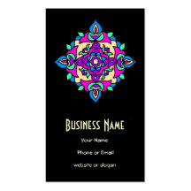 Distinctive Pink, Blue, Cream, Black Business Card