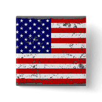 Distressed American Flag Button