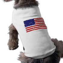 Distressed American Flag Dog T-Shirt