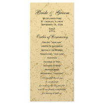 Distressed and Elegant Wedding Program Rack Card
