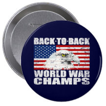 Distressed Back To Back World War Champs Buttons