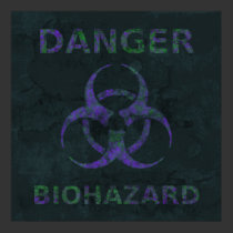 Distressed Biohazard Symbol Poster (purple) posters