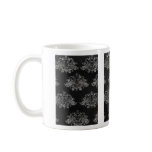 Distressed Black Damask Coffee Mug