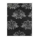 Distressed Black Damask Postcard